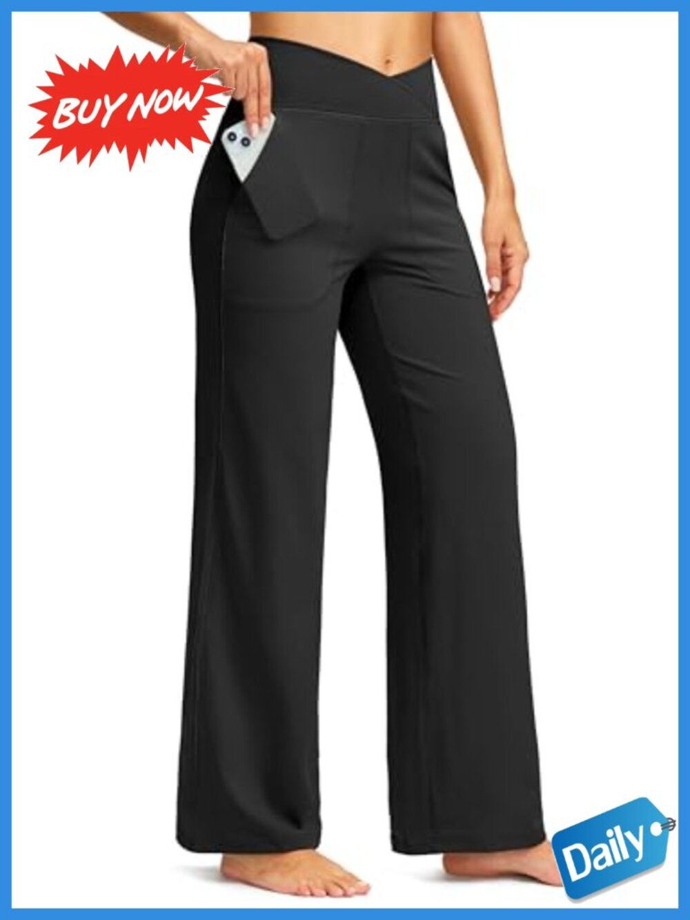 Women Wide Leg Yoga Pants High Waist Stretch Pull On Lounge Work Pants